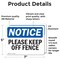 Signmission Please Keep Off Fence, 7 in W x Rectangle, Vinyl Decal OS-2PACK-NS-D-57-L-17483 - alternate 3
